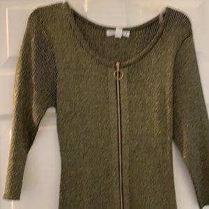 Black/Gold Metallic Womens Dress Size 1X